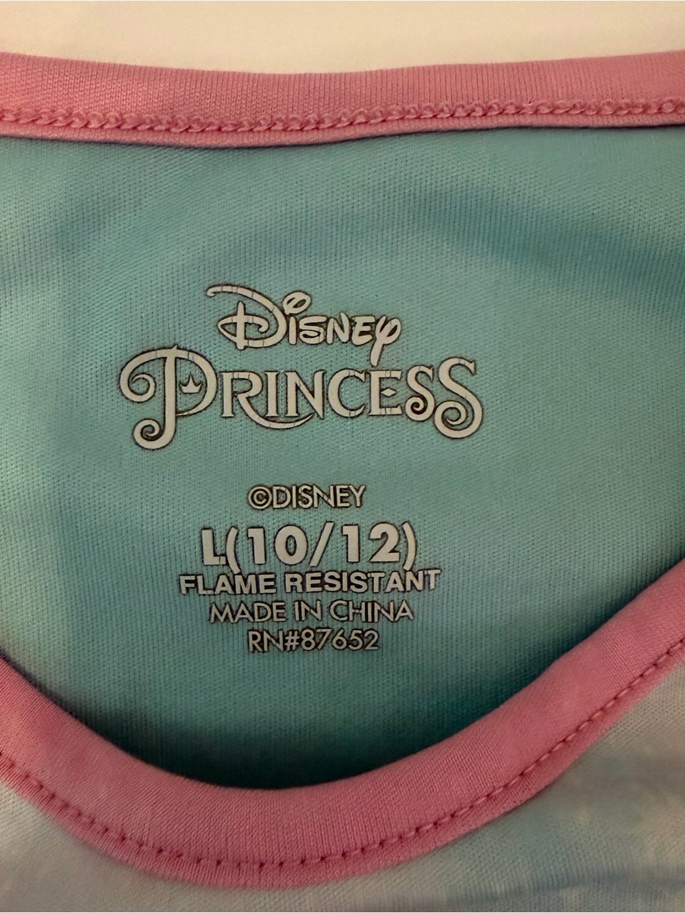 Disney Princess Girls Nightgown Size L 10/12 Rapunzel Tiana Cinderella Jasmine - Picture 3 of 5